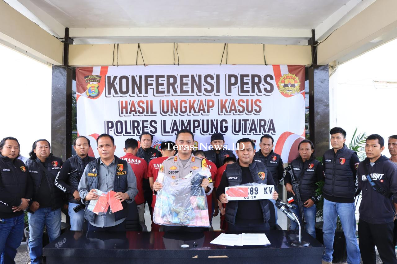 Ungkap Kasus Pencurian Mobil dan Pemerkosaan, Polres Lampung Utara Berhasil Amankan Empat Pelaku